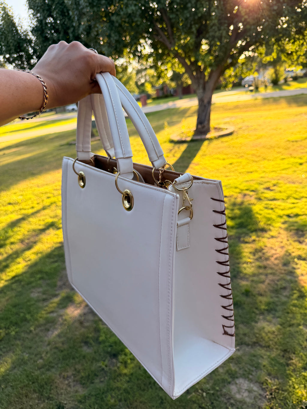 Lolo María Doll Sunflower Tote Bag – Hand-Painted Vegan Leather