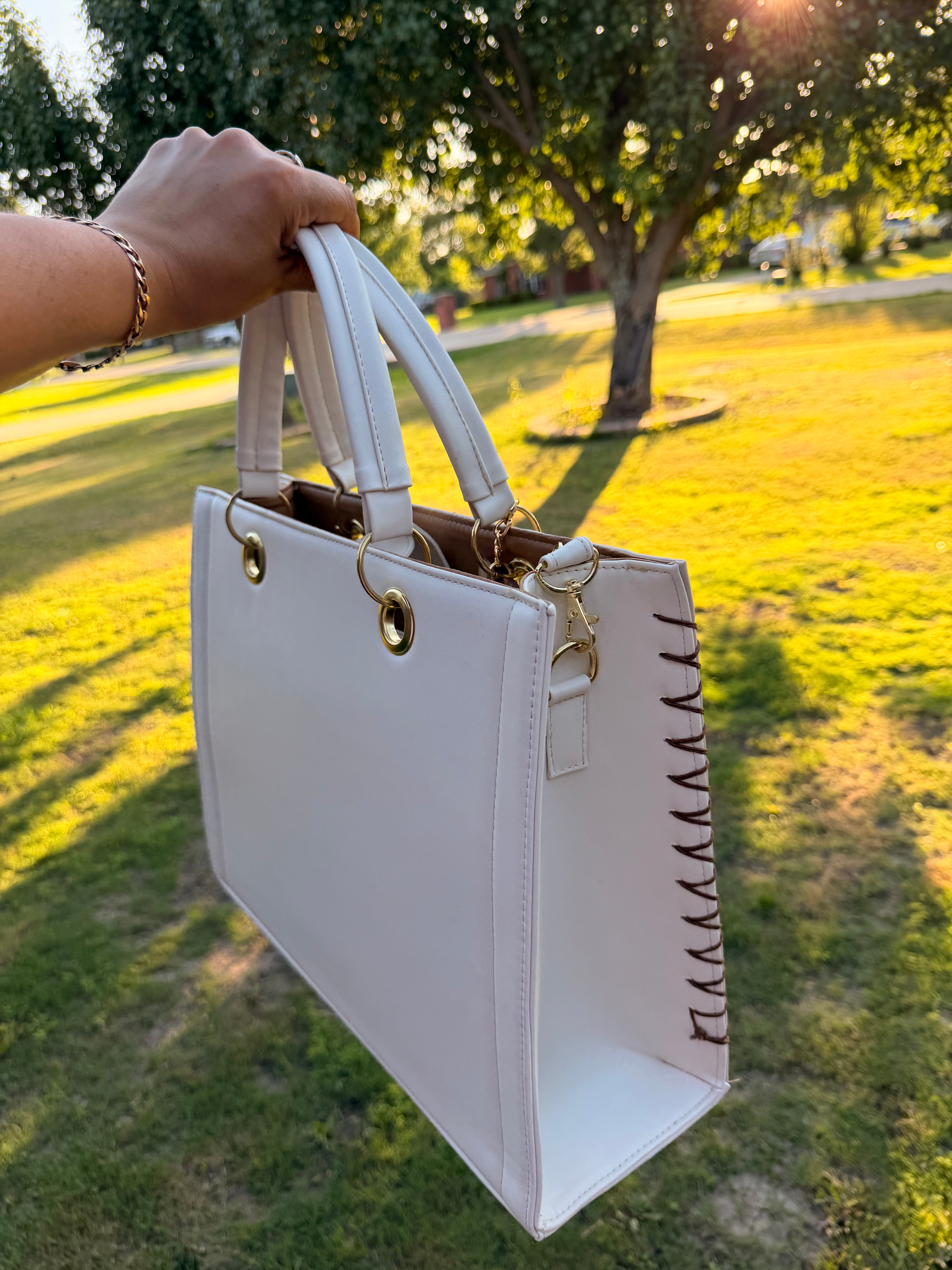 Lolo María Doll Sunflower Tote Bag – Hand-Painted Vegan Leather