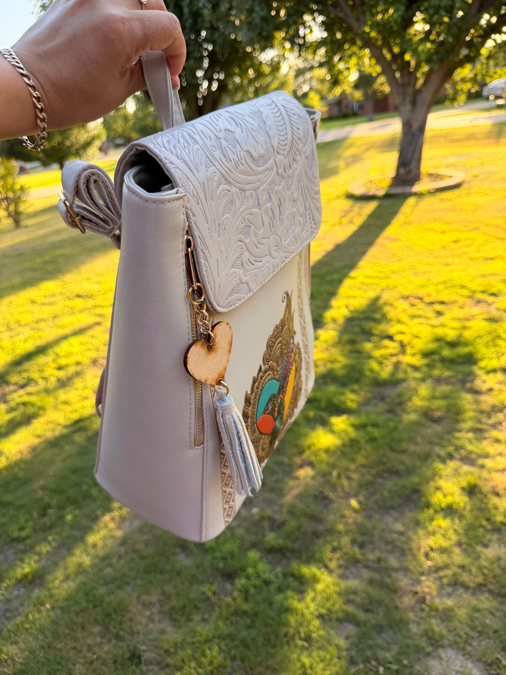 Hummingbird Sacred Heart Backpack – Vegan Leather