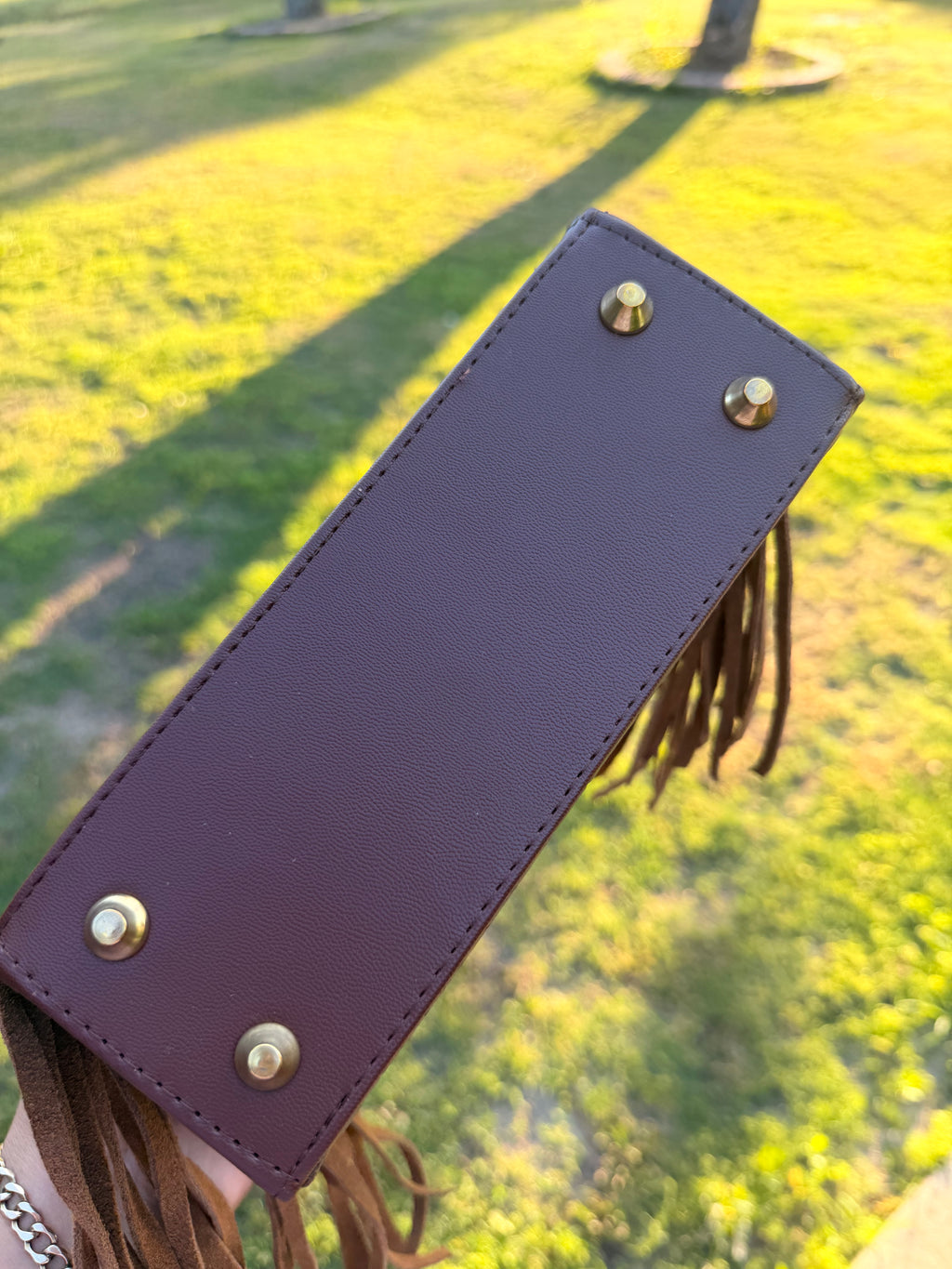 Western Fringe Crossbody Bag – Cowhide & Tooled Leather